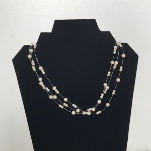 Multi-strand pearl necklace